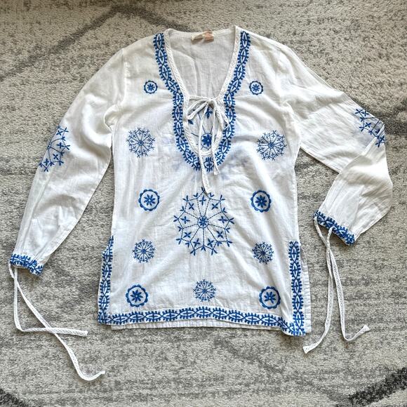 Surf Gypsy Cotton Embroidered Tunic Swim Coverup Size S - Picture 9 of 9